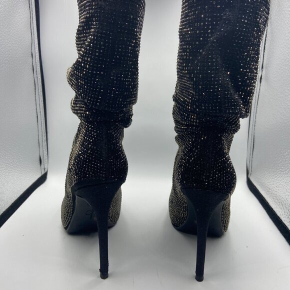 Jessica Simpson Rhinestone Rinnah Calf Booties Open Toes Size 6 - Picture 6 of 6